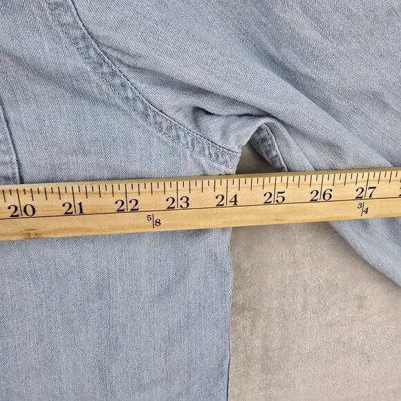 Levis Western Pearl Snap Denim Shirt Mens XXL Blue Cotton Long Sleeve Cowboy - Picture 11 of 12